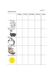 English worksheet: Morning routine