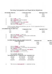 English worksheet: Forming Comparative and Superlative Adjectives