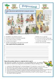 English Worksheet: Reporting