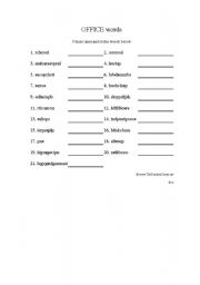English worksheet: Office vocabulary