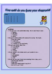 English Worksheet: How well do you know your classmate? (shopping)