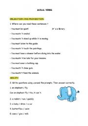 English worksheet: Modal verbs