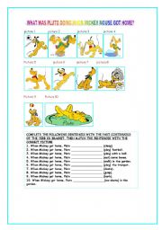 English Worksheet: What was Pluto doing when Mickey got home?