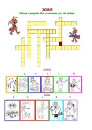 English Worksheet: jobs Crossword