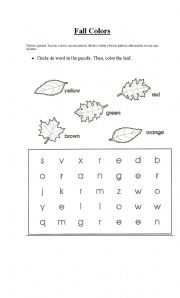 English worksheet: Fall colours