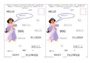 English worksheet: Practising Hello