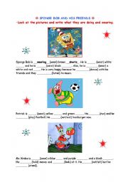 English Worksheet: Sponge Bob and His Friends