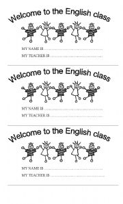 English Worksheet: Welcome to the English class