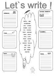 English worksheet: Let`s write