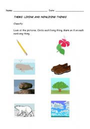 English worksheet: Linving and Nonliving things