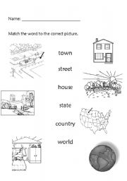 English Worksheet: Children story Me in the map ( vocabulary words and proyect)