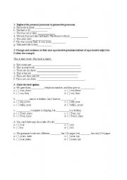 English worksheet: Possessive Pronouns