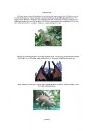 English worksheet: Story of the day --Dinosaurs Age