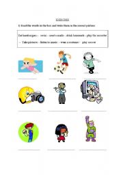 English worksheet: some verbs exercises