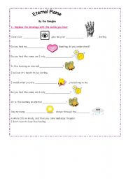 English Worksheet: Eternal flame- by the bangles