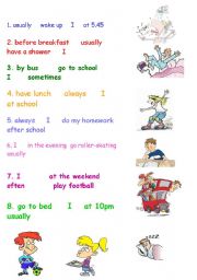English Worksheet: Daily routines, Present Simple