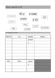 English worksheet: How much is it?