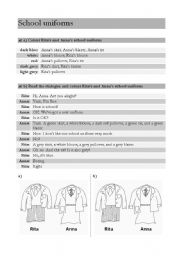English Worksheet: school uniforms