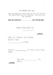 English worksheet: Headlines