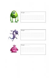 English worksheet: Marvelous Monsters