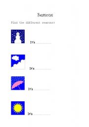 English worksheet: find the seasons