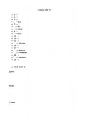 English worksheet: NUMBERS