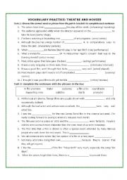English Worksheet: Vocabulary practice_theatre and movies