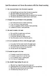 English worksheet: RESTATEMENT