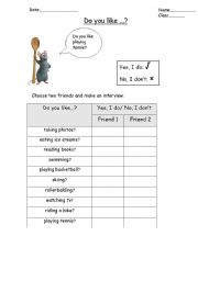 English worksheet: Do you like cooking?