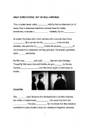 English worksheet: Great Expectations: cloze synopsis (second part) pages 3-4