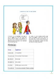 English worksheet: THE TO BE VERB