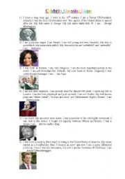 English Worksheet: Celebrity Guessing Game