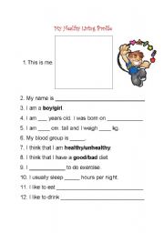 English Worksheet: Healthy Living Profile