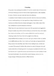 English Worksheet: Friendship