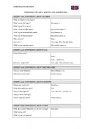 English Worksheet: Personal information