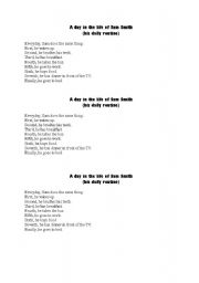 English Worksheet: Reading comprehension A day in the Life of Sam Smith