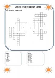 Simple Past Regular Verbs Crossword