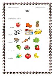 English Worksheet: Circle The Correct Picture