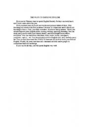English worksheet: improve English