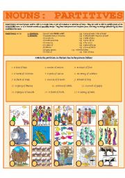 English Worksheet: NOUNS: PARTITIVES