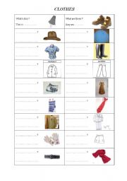 English worksheet: clothes