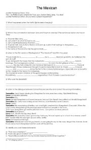 English Worksheet: The Mexican - Video Guide