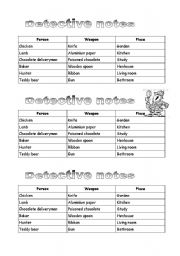 English Worksheet: Easter cluedo (Who killed the Easter bunny) - game for Easter