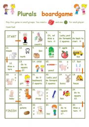 Plurals boardgame - ESL worksheet by Szilvi