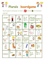 English Worksheet: Plurals boardgame