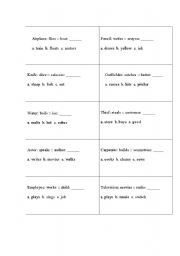 English worksheet: analogies