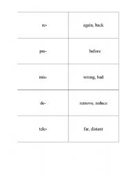English Worksheet: Prefixes