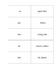 English worksheet: Prefixes