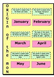 English Worksheet: Learning: Origin of the months of the year 