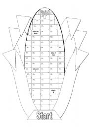 Corn Gameboard Black and White Version with Tokens and Blank Cards